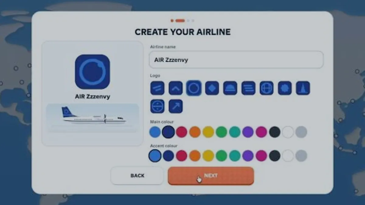 Create your airline card from Run an Airline