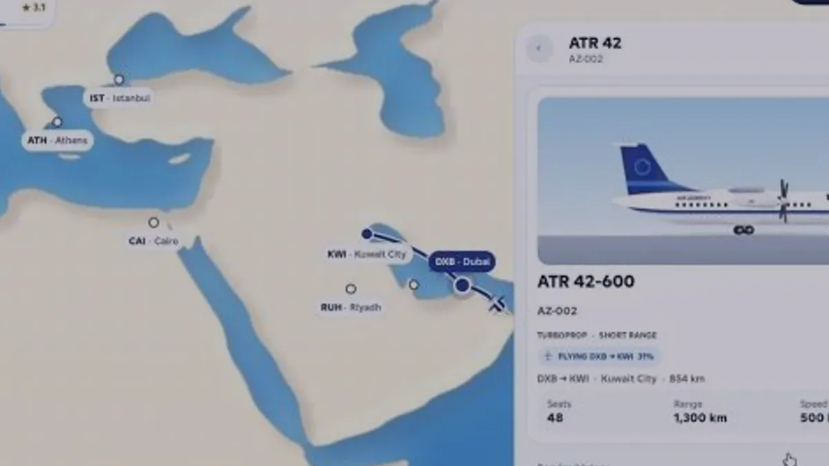Aircraft unlock hint on the Run an Airline map