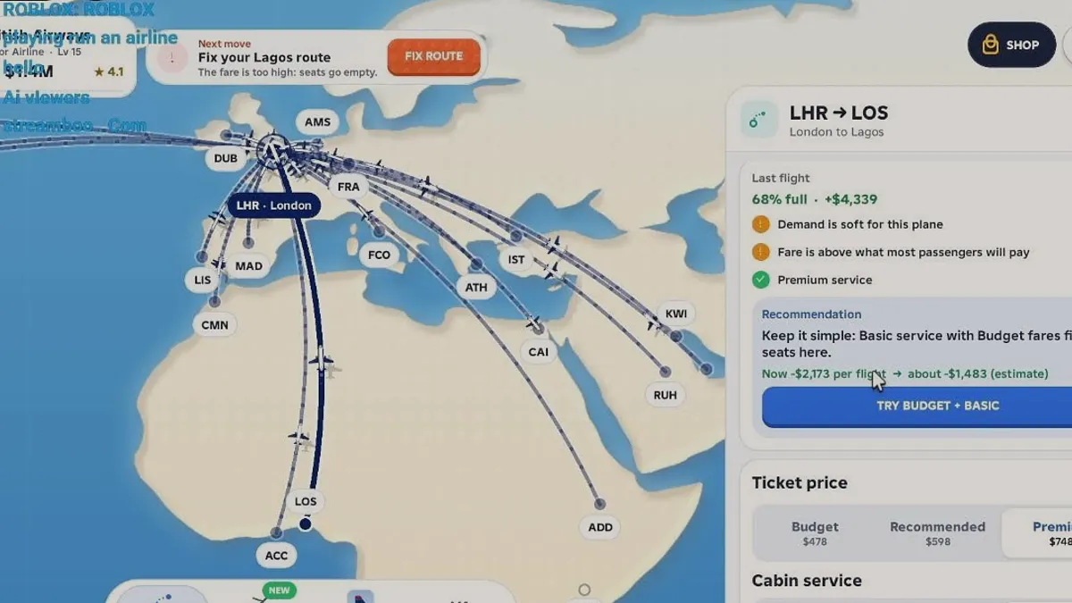 Route card showing a per-flight cash result