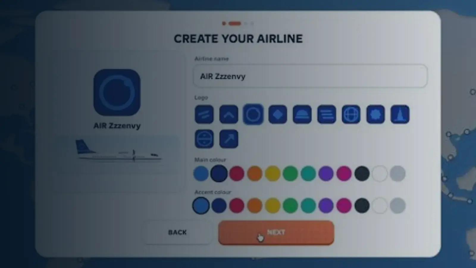 Create your airline screen from Run an Airline